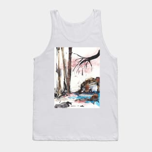 Abstract mixed media landscape - wabi sabi Tank Top